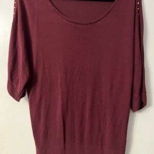 Cato Deep Red Knit Top